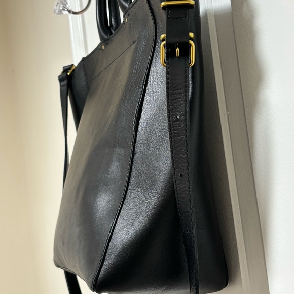 Madewell Abroad Black Leather Crossbody Tote Bag - Picture 8 of 15